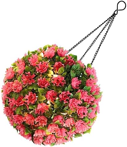 Solar Lighted Topiary Flower Ball for Outdoor Decor