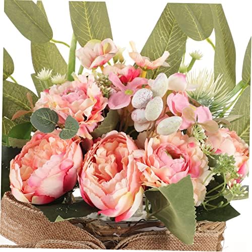 Artificial Flower Basket with Summer Wreath and Basket Decor