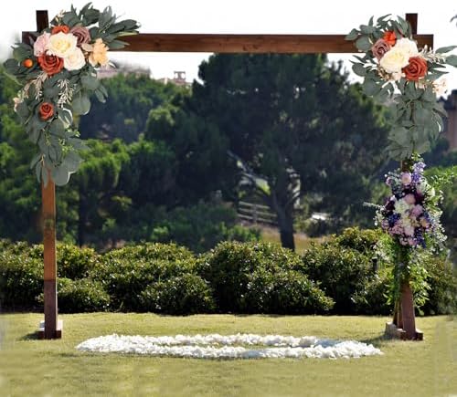 PerGar 2Pcs Artificial Wedding Arch Flowers Kit Pink