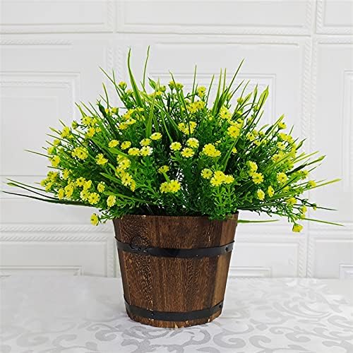 Gypsophila Artificial Flower Set Grey Plastic Potted Plant Home Decor
