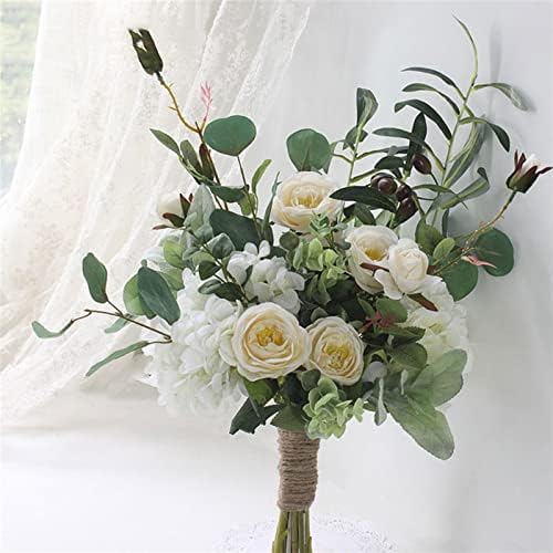 White Artificial Flowers Wedding Bouquet Indoor Home Decor
