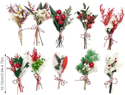 10 PCS Mini Dried Flower Bouquets with Stem