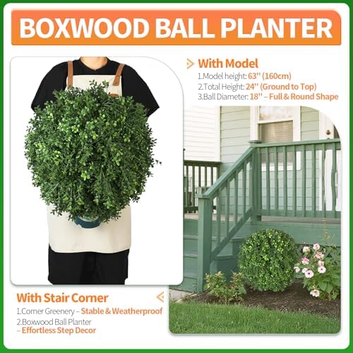 QIANYUN 18 Inch Artificial Boxwood Tree