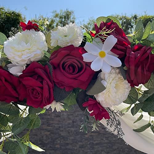 Handmade Wedding Arch Flowers with Silk Roses and Greenery