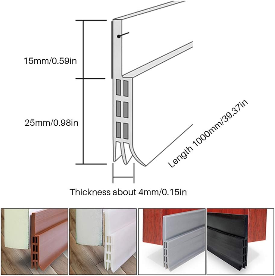 YEmirth 2 Pack Door Draft Stopper Brown 2in39in