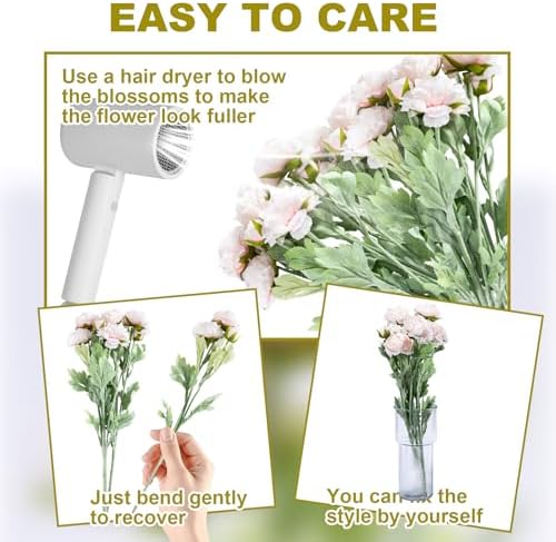 3PCS Light Pink Artificial Peonies with Real Touch Stems