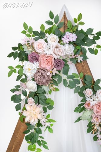 BASIMAN Arch Flowers with Drapes Kit for Wedding Decor