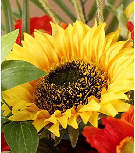 Artificial Sunflower with Ceramic Vase for Home Decor