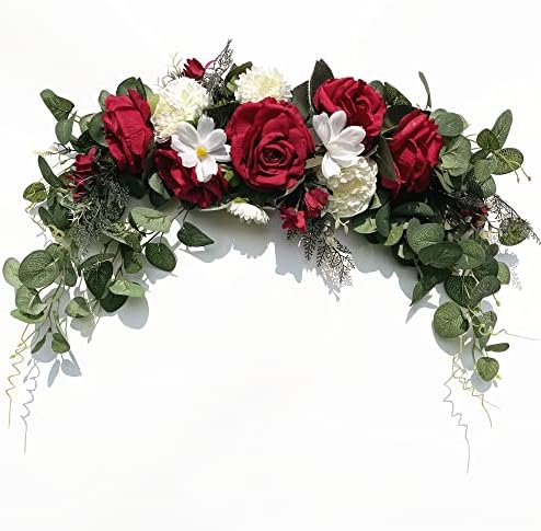 Handmade Wedding Arch Flowers with Silk Roses and Greenery