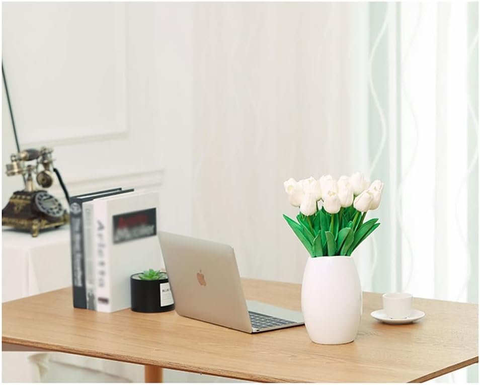 Real Touch Artificial Tulip Flowers with Vase Bouquet Set