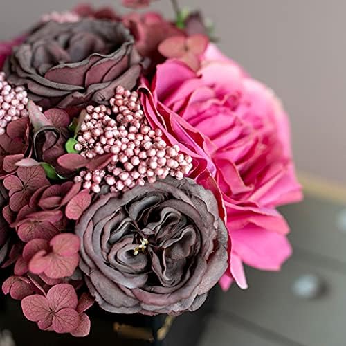 Faux Flower Artificial Rose Potted Decor Vase Set