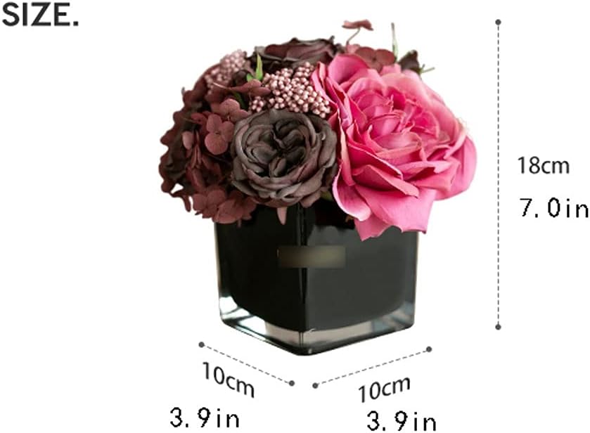 Faux Flower Artificial Rose Potted Decor Vase Set