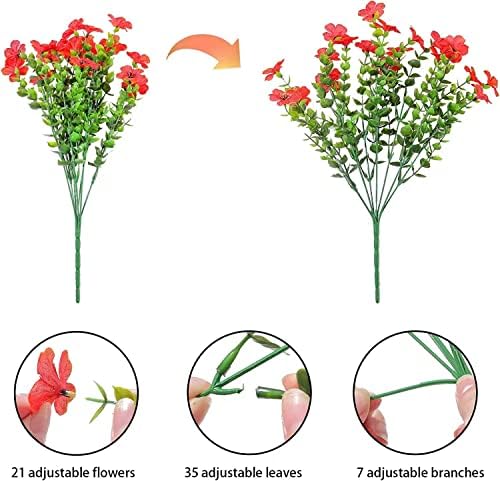 Schedulty Artificial Flowers 18 Bundle UV Resistant Fake Wild Flower Bouquets