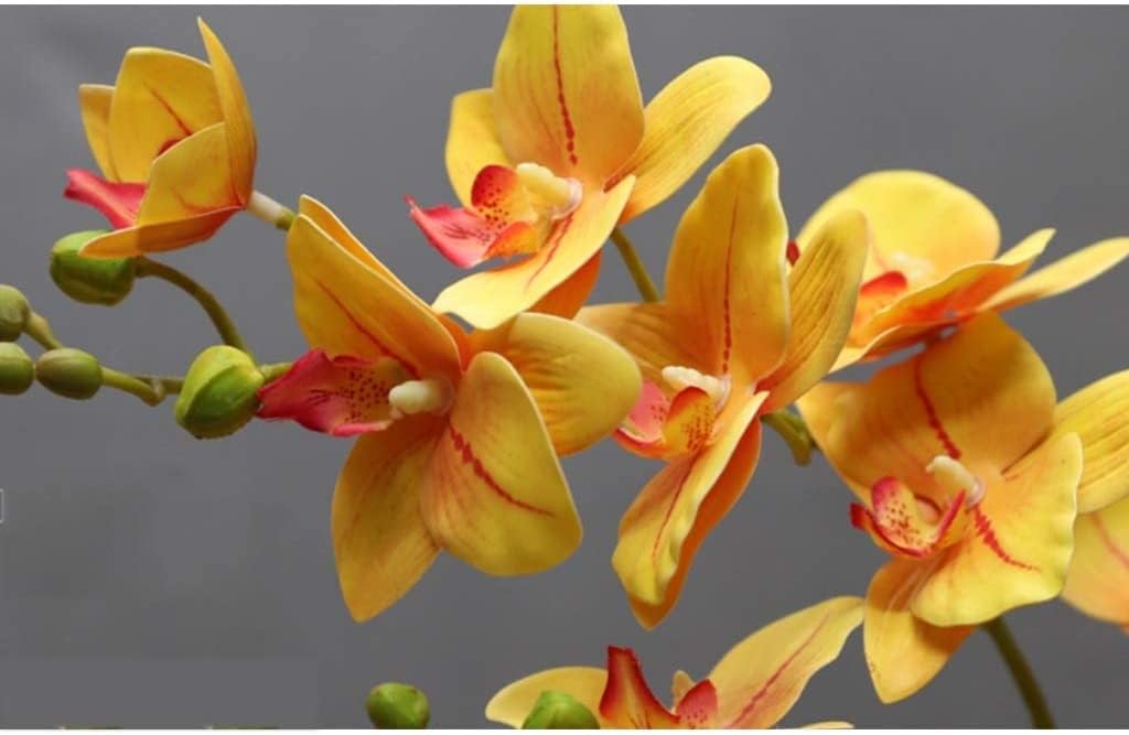 Artificial Flowers in Ceramic Vase Silk Orchid Bonsai Decor