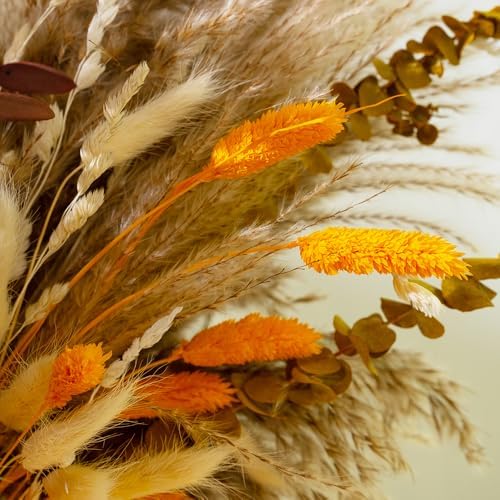 95pcs Pampas Grass Dried Flowers in Vase Boho Decor