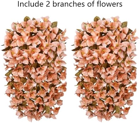 HyeFlora Artificial Bougainvillea Hanging Flowers 2pcs 1