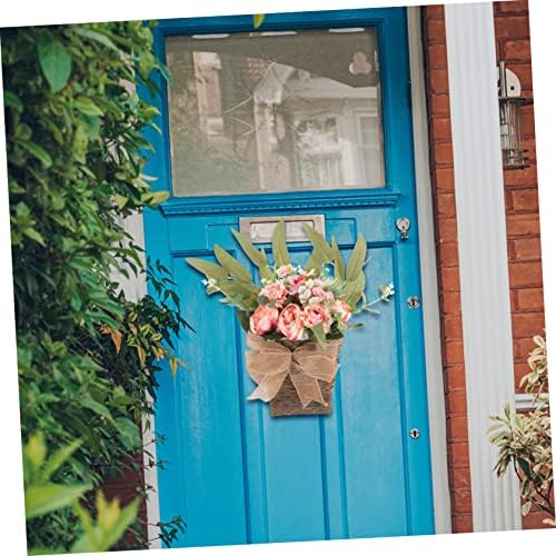 Artificial Flower Basket with Summer Wreath and Basket Decor