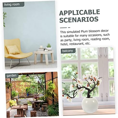 Artificial Plum Potted Plant 33X30CM White