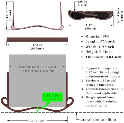 Draft Stopper for Bottom of Doors Brown