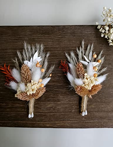 Dried Flowers Boutonniere Set for Men Wedding