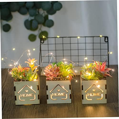 Red Wooden Box Potted Plant Decor