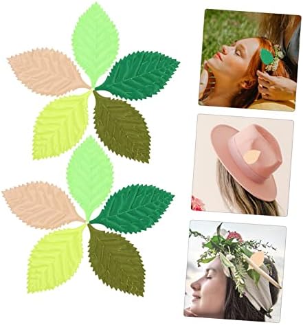 900 Pcs Artificial Green Leaves for Hair Ties and Crafts