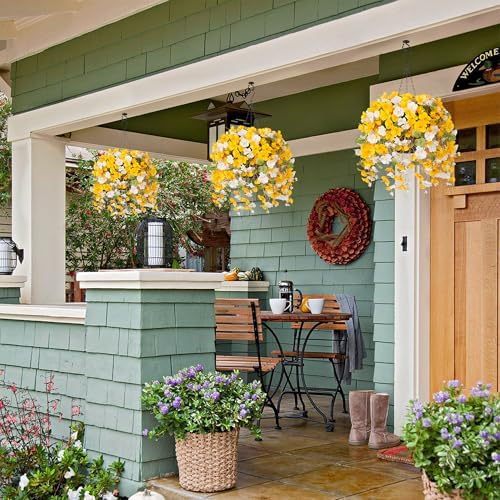 HyeFlora Artificial Hanging Hibiscus Flower Basket