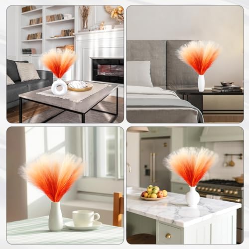 Gradient Orange Artificial Pampas Grass 177 Inch 6pcs