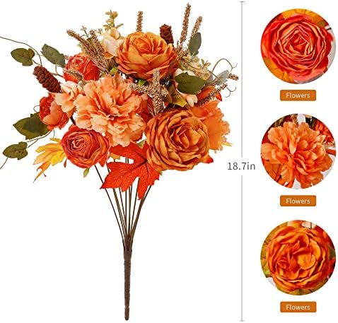 Thanksgiving Decorations 2Pcs Artificial Fall Flowers