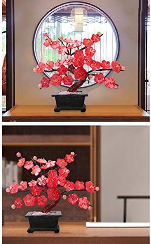CZCZC Artificial Bonsai Tree Red Blossom