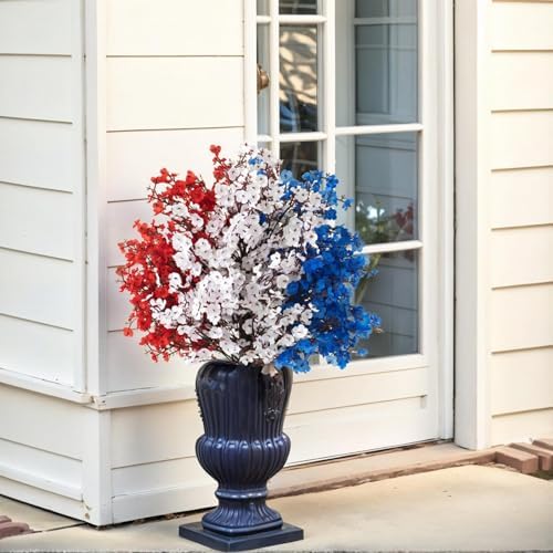 4th of July Artificial Boxwood Topiary with Ground Spikes