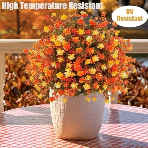 Fall Boxwood Topiary Ball Artificial Plants Set of 2