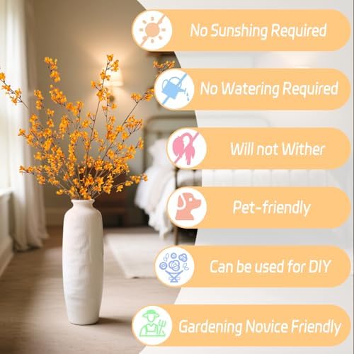 4Pcs Artificial Blossom Branches for Indoor Decor