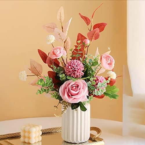 Fake Flowers Artificial Flowers with Vase for Home Decor