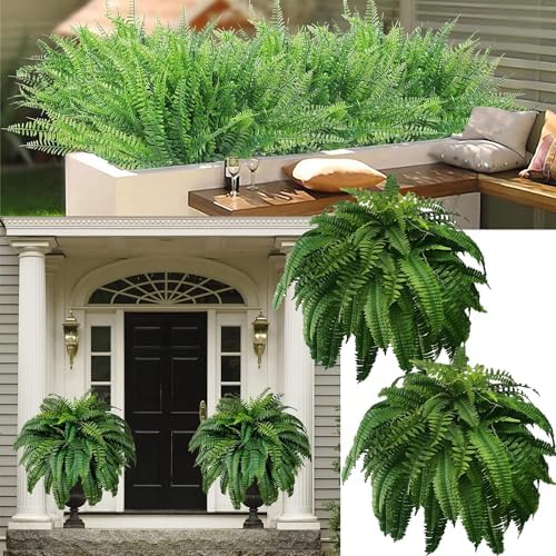 RJDJ UV Resistant Artificial Boston Ferns 2PCS