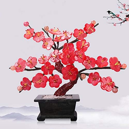 CZCZC Artificial Bonsai Tree Red Blossom