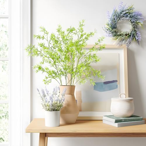 4PCS Artificial Greenery Stems with Flowers for Home Decor