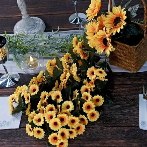 Efavormart 22 Inch Artificial Sunflower Vine Bush Decor