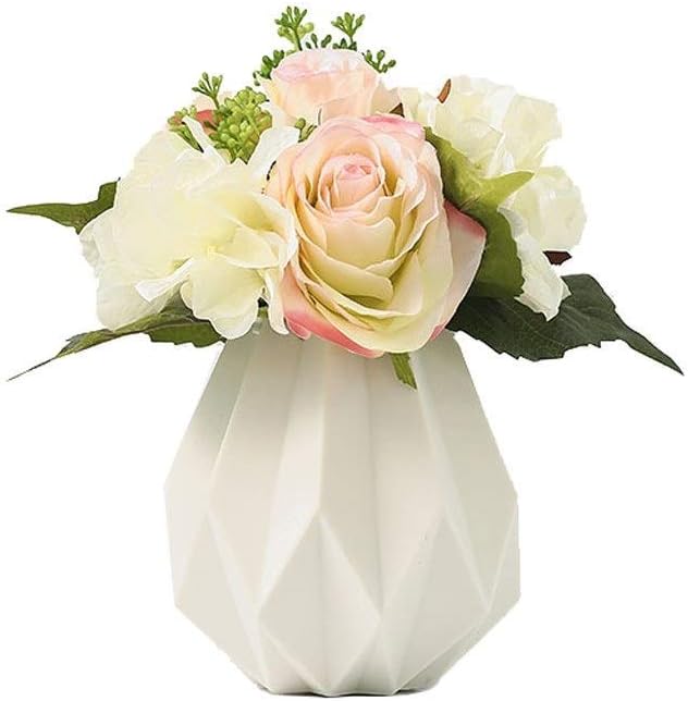 Realistic Artificial Flowers with Ceramic Vase Set