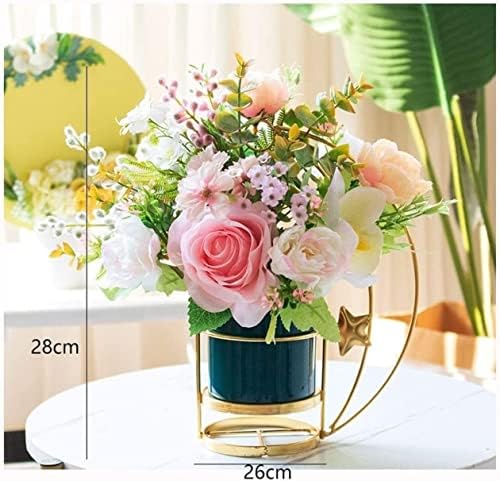 Artificial Flowers in Ceramic Vase for Home Wedding Decor
