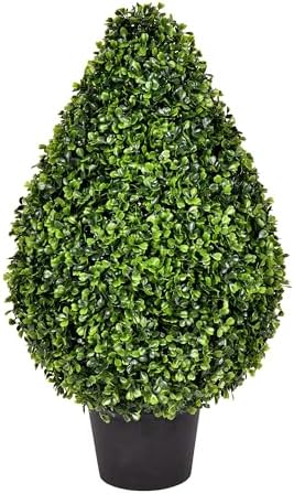 Vickerman 24 High 12 Wide Artificial Boxwood Teardrop Bush