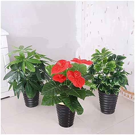 Artificial Auspicious Anthurium Plant 295 Inch Fake Potted Plants with 18 Leaves