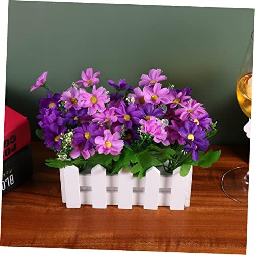 Lifelike Artificial Daisy Flower Vase Purple 16X85CM
