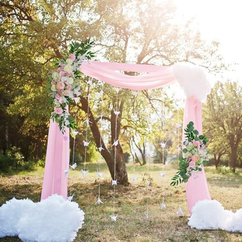 Artificial Wedding Arch Flowers Kit with Draping Fabric