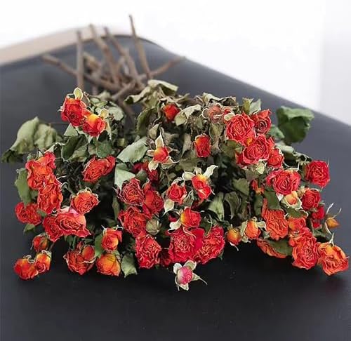 Natural Dried Orange Roses Bouquet for Wedding Decor