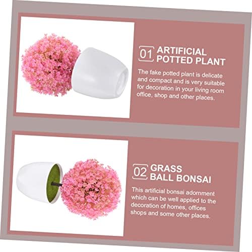 VICASKY 2Pcs Faux Topiary Ball Trees Artificial Potted Plant Decor
