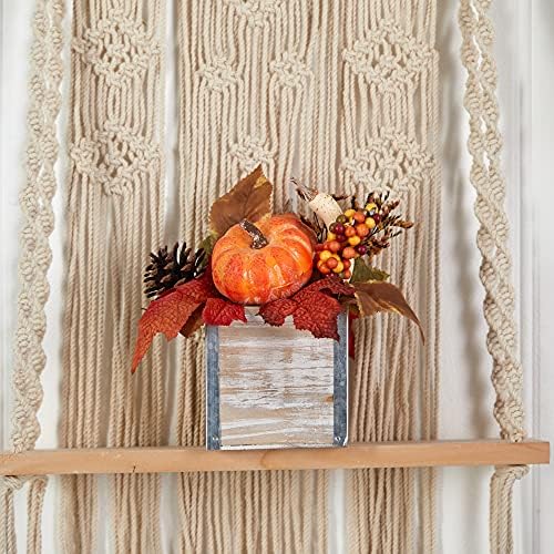 Nearly Natural 8in Fall Pumpkin Gourd Arrangement