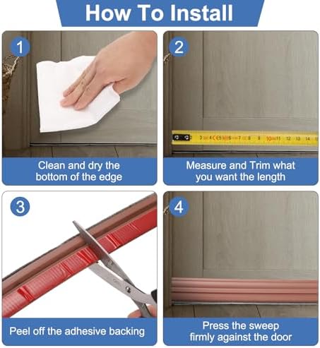 UXCell Self-Adhesive Door Sweep with Brush - Cold Noise Dust Barrier
