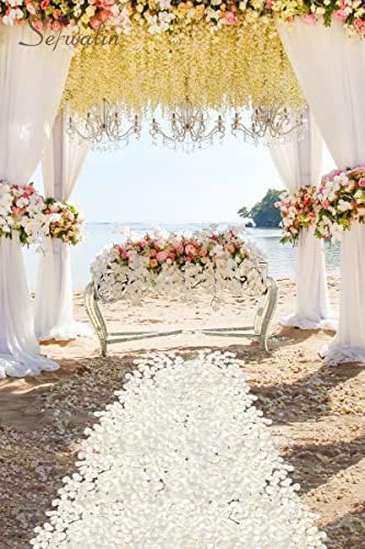 Serwalin 300PCS Ivory White Artificial Rose Petals for Weddings