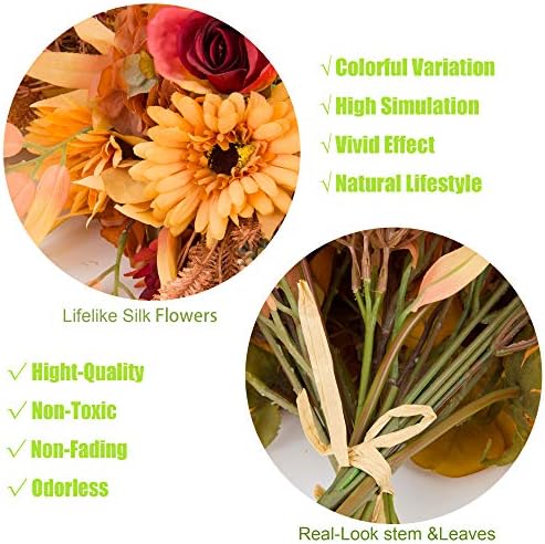 2pcs Boho Style Artificial Flower Bouquets 17 Inch